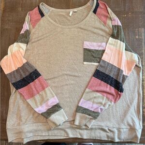Cato Multicolor Striped Sleeve Sweater